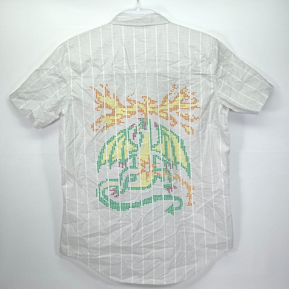 Stranger Things Binary Button Up Shirt Mens Medium Nerd Geek All Over Twee Retro